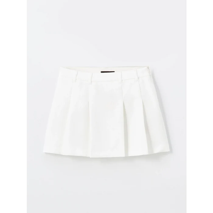 LCW Vision EKRU Dar Fit Kadın Pileli Etek