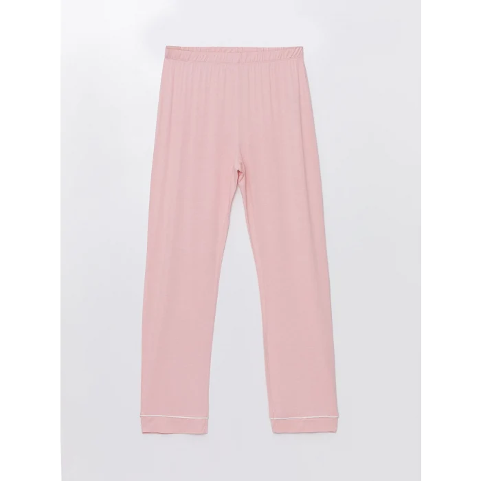 LCW DREAM PEMBE Gömlek Yaka Düz Kısa Kollu Kadın Pijama Takımı