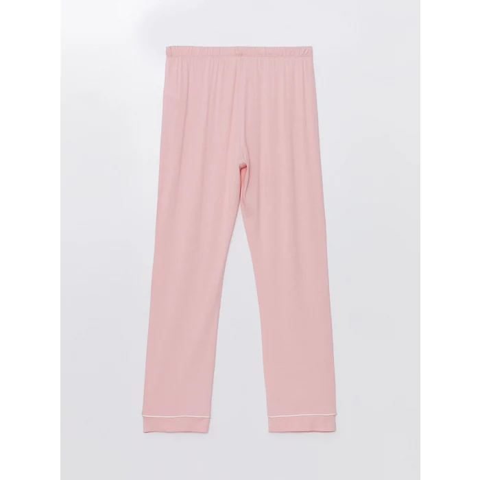 LCW DREAM PEMBE Gömlek Yaka Düz Kısa Kollu Kadın Pijama Takımı