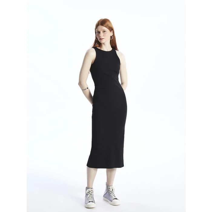 XSIDE SİYAH Bisiklet Yaka Kadın Bodycon Elbise