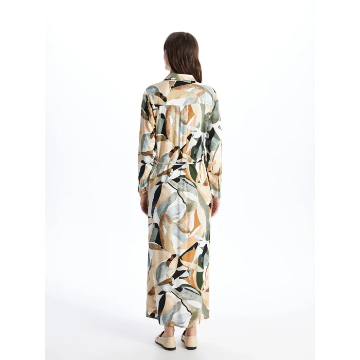LCWAIKIKI Classic KARIŞIK Desenli Uzun Kollu Kadın Gömlek Elbise
