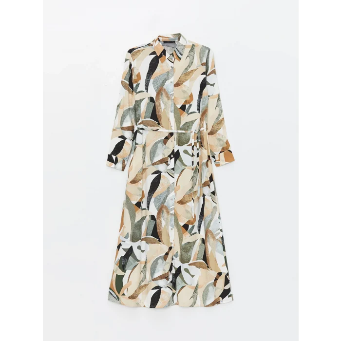 LCWAIKIKI Classic KARIŞIK Desenli Uzun Kollu Kadın Gömlek Elbise