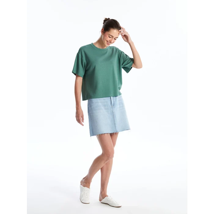 LCW Vision İNDİGO Standart Fit Kadın Jean Etek