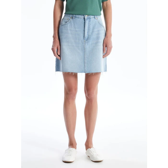 LCW Vision İNDİGO Standart Fit Kadın Jean Etek