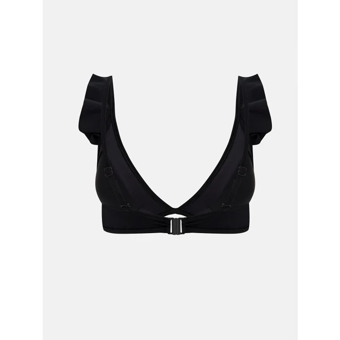 LCW DREAM SİYAH UV Korumalı Fırfır Detaylı Kadın Bikini Üst