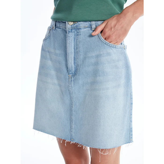 LCW Vision İNDİGO Standart Fit Kadın Jean Etek