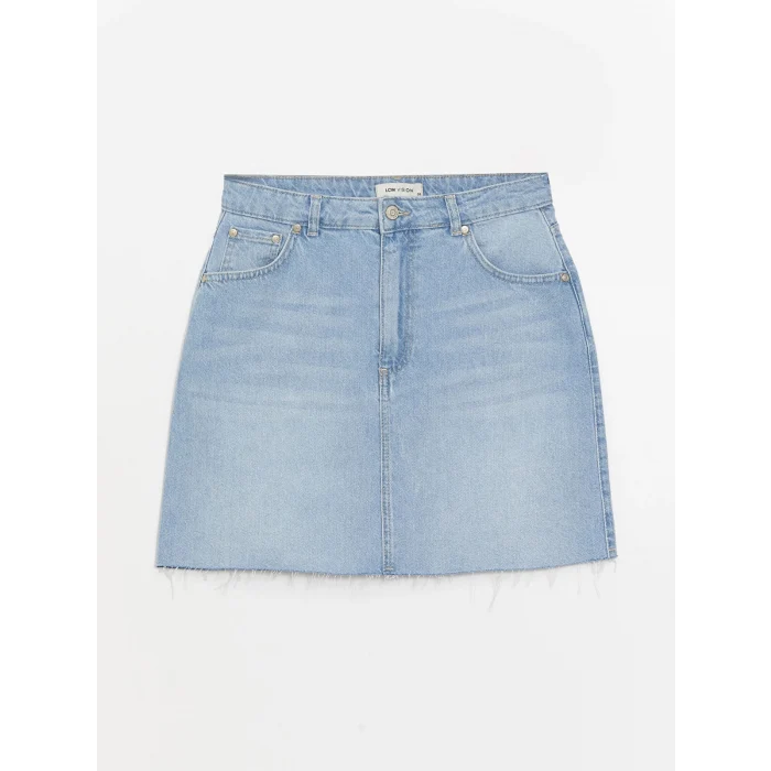 LCW Vision İNDİGO Standart Fit Kadın Jean Etek