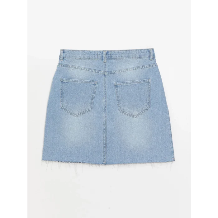 LCW Vision İNDİGO Standart Fit Kadın Jean Etek