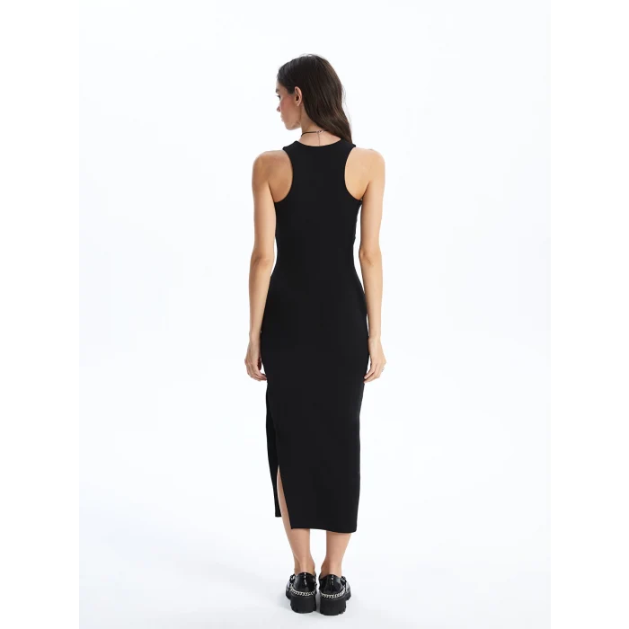 XSIDE SİYAH Kadın Halter Yaka Düz Bodycon Elbise