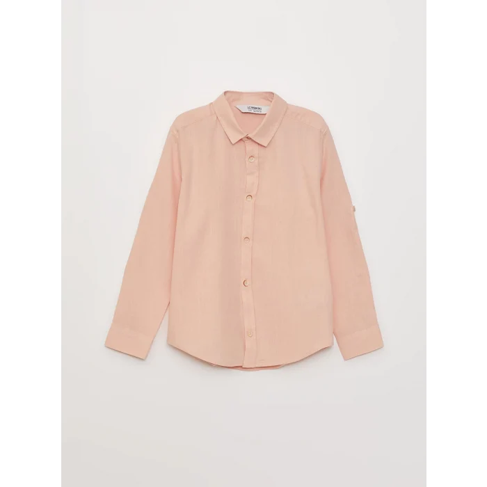 LCW Kids PEMBE Basic Uzun Kollu Poplin Erkek Çocuk Gömlek
