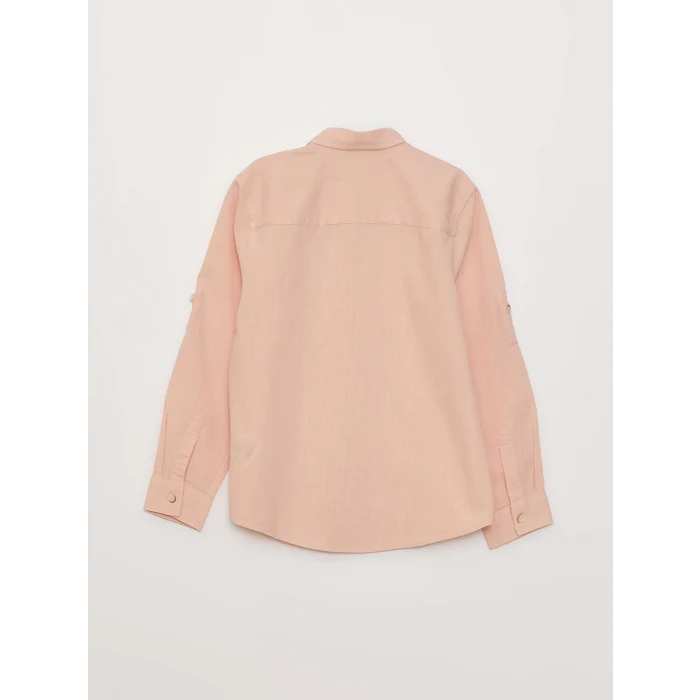 LCW Kids PEMBE Basic Uzun Kollu Poplin Erkek Çocuk Gömlek