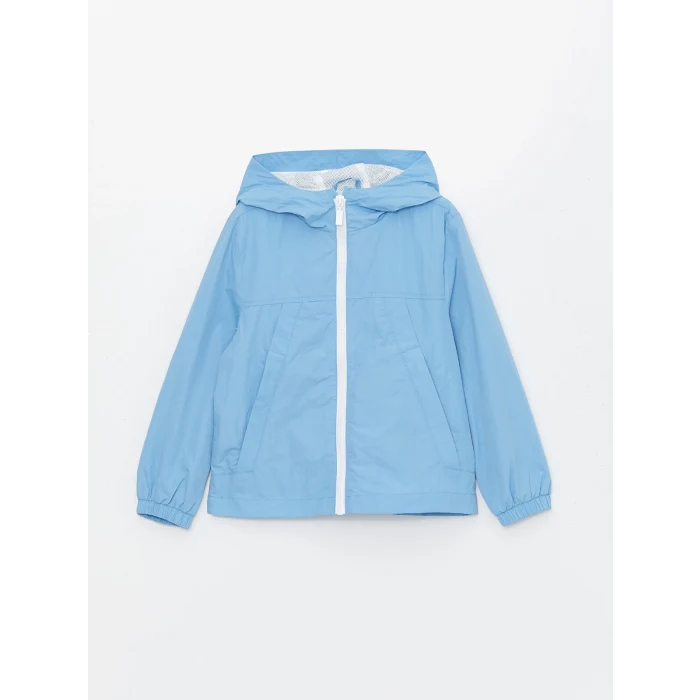 LCW Kids MAVİ Kapüşonlu Erkek Çocuk Yağmurluk
