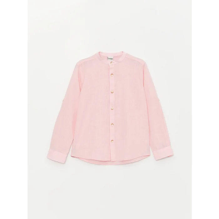 LCW Kids PEMBE Hakim Yaka Basic Uzun Kollu Erkek Çocuk Gömlek