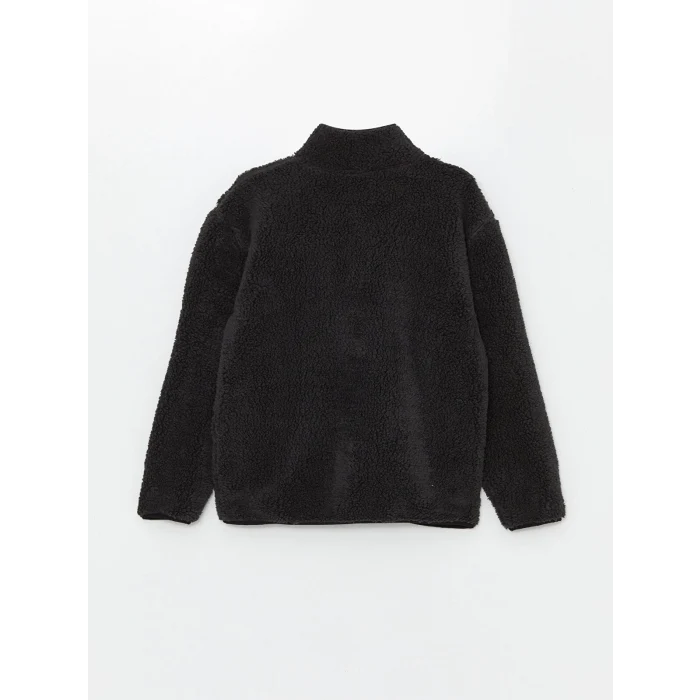 LCW Kids ANTRASİT Rahat Kalıp Dik Yaka Polar Erkek Çocuk Fermuarlı Sweatshirt