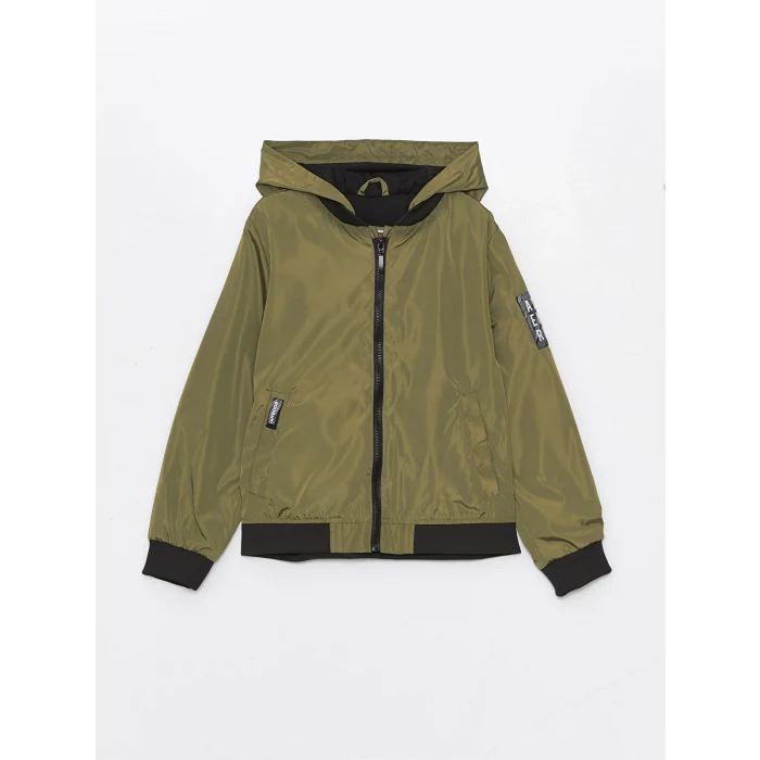 LCW Kids HAKİ Kapüşonlu Erkek Çocuk Mont