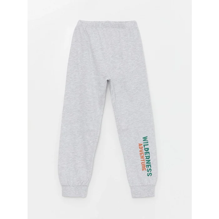 LCW Kids YEŞİL Bisiklet Yaka Baskılı Kısa Kollu Erkek Çocuk Pijama Takımı