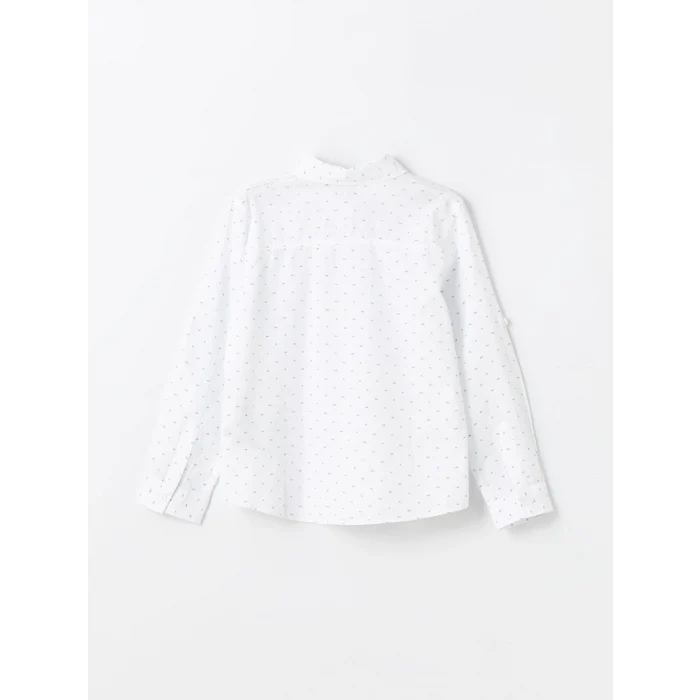 LCW Kids MAVİ Desenli Uzun Kollu Erkek Çocuk Gömlek