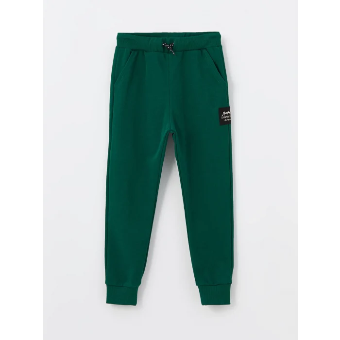 LCW Kids YEŞİL Beli Lastikli Rahat Kalıp Erkek Çocuk Jogger Eşofman Altı
