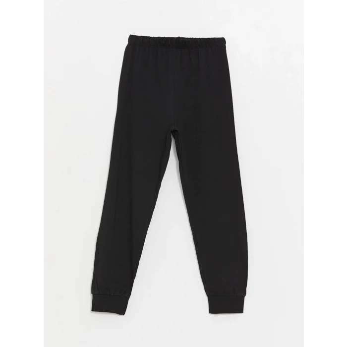 LCW Kids BEJ Bisiklet Yaka Baskılı Kısa Kollu Erkek Çocuk Pijama Takımı