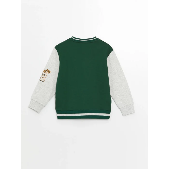 LCW Kids YEŞİL Rahat Kalıp Bisiklet Yaka Erkek Çocuk Sweatshirt