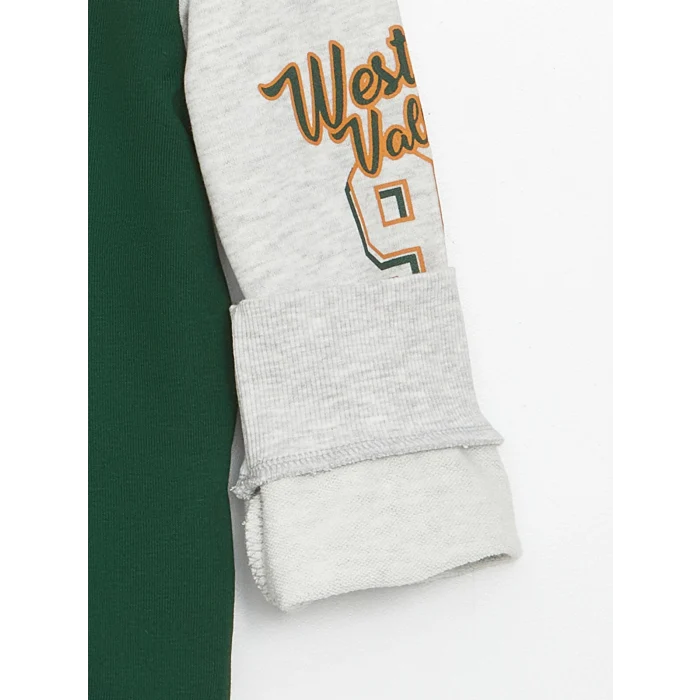 LCW Kids YEŞİL Rahat Kalıp Bisiklet Yaka Erkek Çocuk Sweatshirt