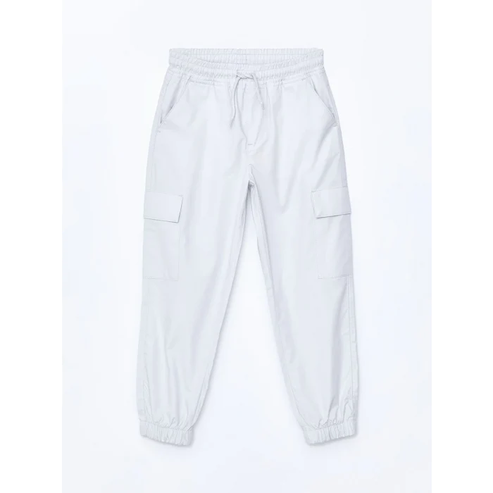 LCW Kids GRİ Beli Lastikli Erkek Çocuk Kargo Jogger Pantolon