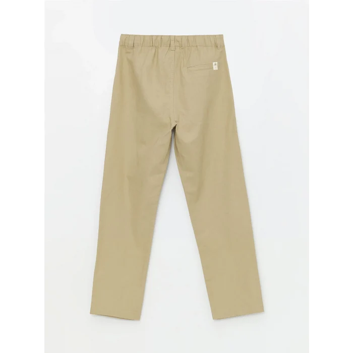LCW Kids HAKİ Beli Lastikli Keten Karışımlı Erkek Çocuk Pantolon