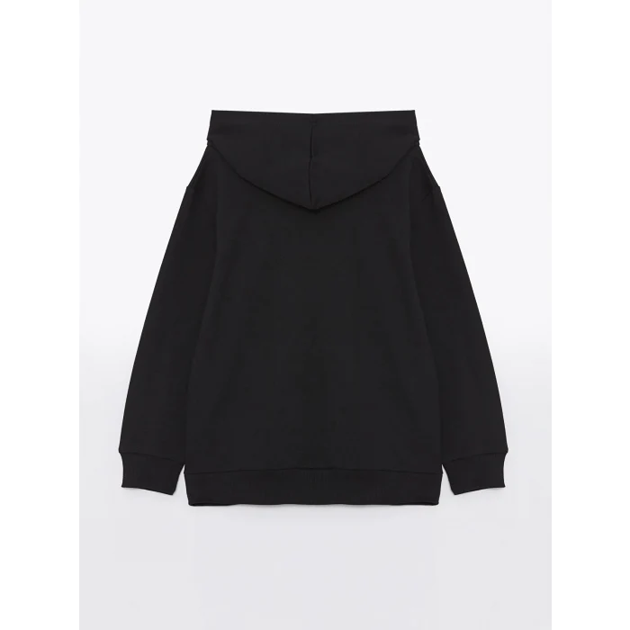 LCW Kids SİYAH Rahat Kalıp Kapüşonlu Erkek Çocuk Sweatshirt