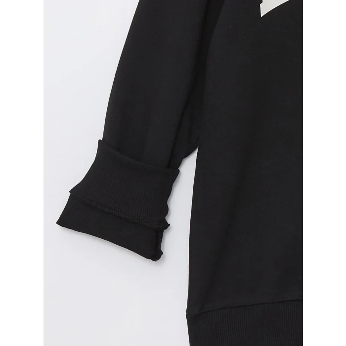 LCW Kids SİYAH Rahat Kalıp Kapüşonlu Erkek Çocuk Sweatshirt