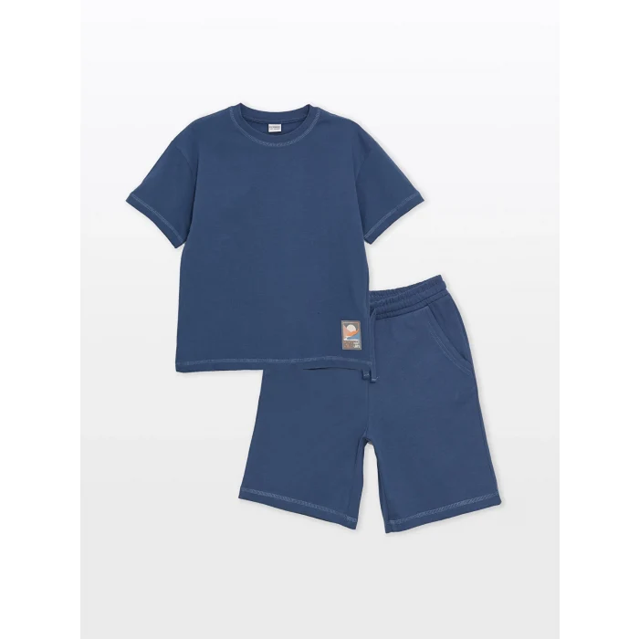 LCW Kids LACİVERT Rahat Kalıp Erkek Çocuk Tişört ve Şort