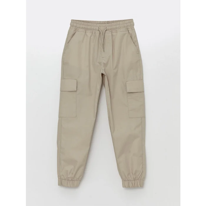 LCW Kids BEJ Beli Lastikli Erkek Çocuk Kargo Jogger Pantolon