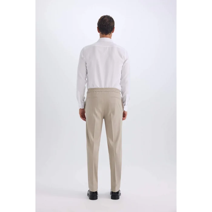 Defacto A9943 Gri Yazlık Kumaş Jogger Pantolon Beli Bağcıklı Lastikli Düz Paça Cepli Her Yöne Esneyen