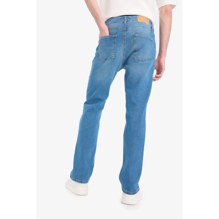 Defacto E7024 Mavi Sergio Regular Fit Normal Kalıp Normal Bel Boru Paça Jean Pantolon
