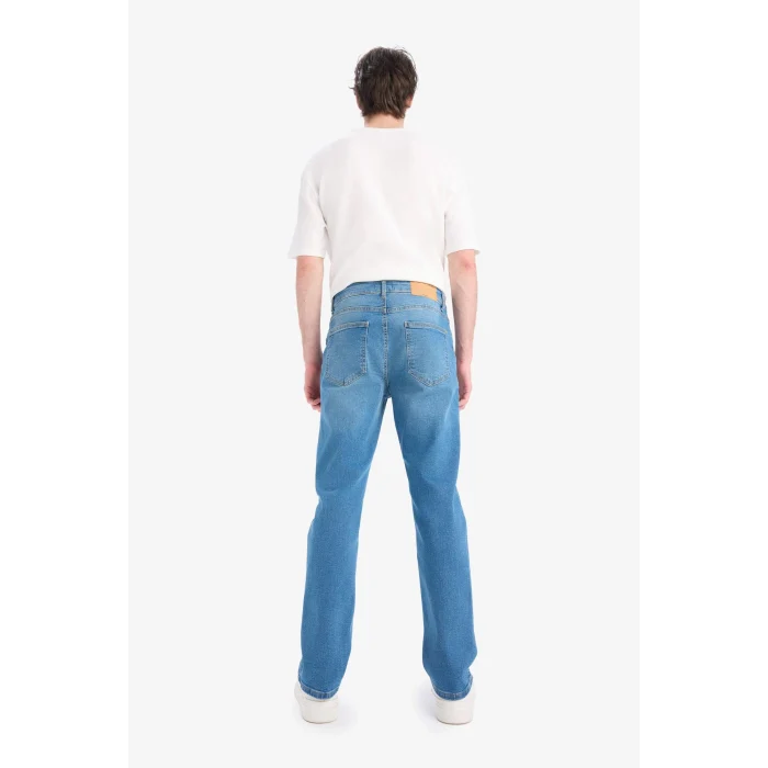 Defacto E7024 Mavi Sergio Regular Fit Normal Kalıp Normal Bel Boru Paça Jean Pantolon