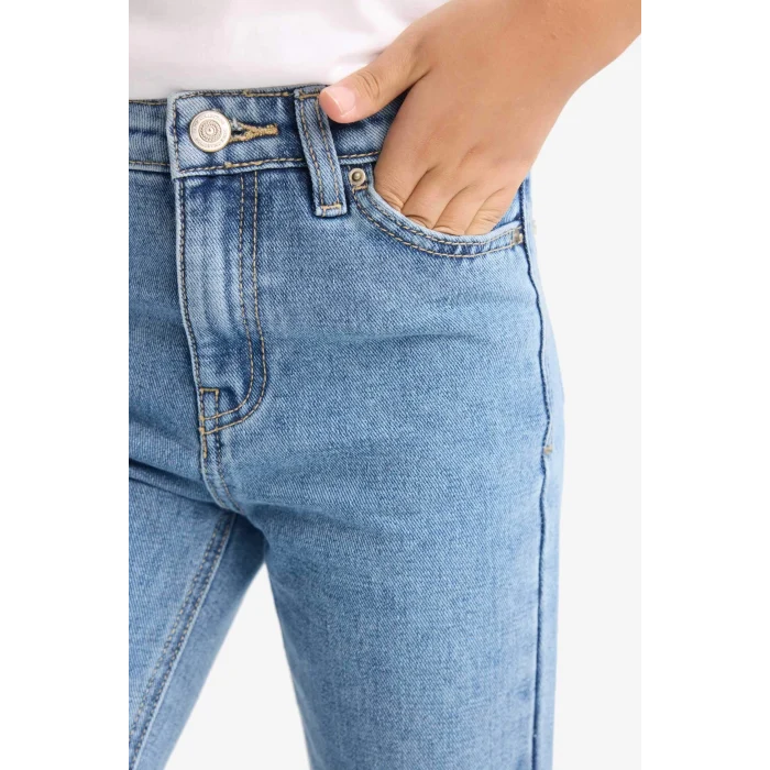 Defacto D7096 Mavi Kız Çocuk Flare Fit İspanyol Paça Jean Pantolon