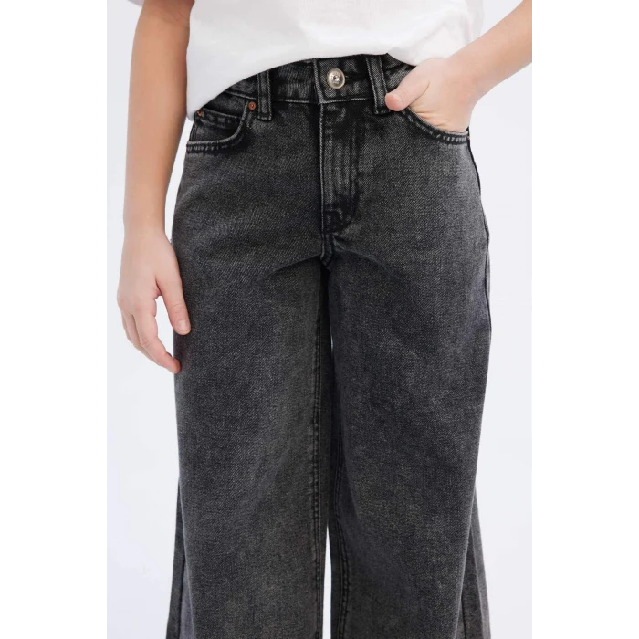 Defacto D7094 DENIM Kız Çocuk Wide Leg Geniş Bol Paça Pamuklu Jean Pantolon