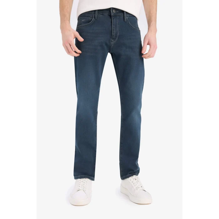 Defacto B4538 İndigo Sergio Regular Fit Normal Kalıp Normal Bel Boru Paça Jean Pantolon