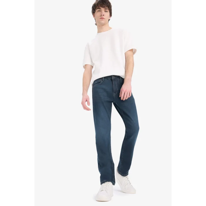 Defacto B4538 İndigo Sergio Regular Fit Normal Kalıp Normal Bel Boru Paça Jean Pantolon