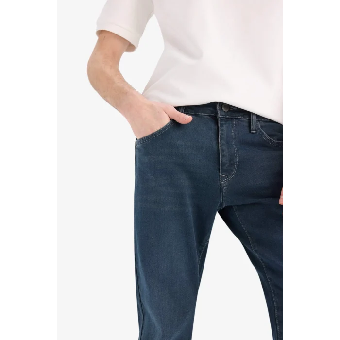 Defacto B4538 İndigo Sergio Regular Fit Normal Kalıp Normal Bel Boru Paça Jean Pantolon