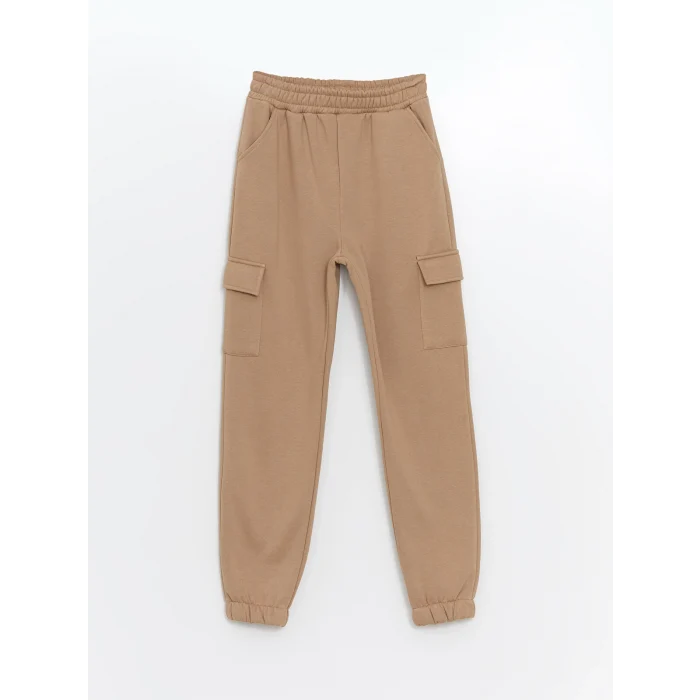 LCW Kids BEJ Beli Lastikli Kız Çocuk Jogger Eşofman Altı