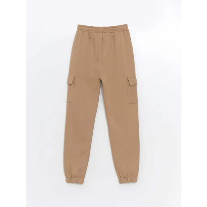 LCW Kids BEJ Beli Lastikli Kız Çocuk Jogger Eşofman Altı