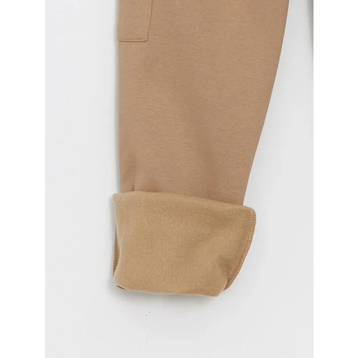 LCW Kids BEJ Beli Lastikli Kız Çocuk Jogger Eşofman Altı