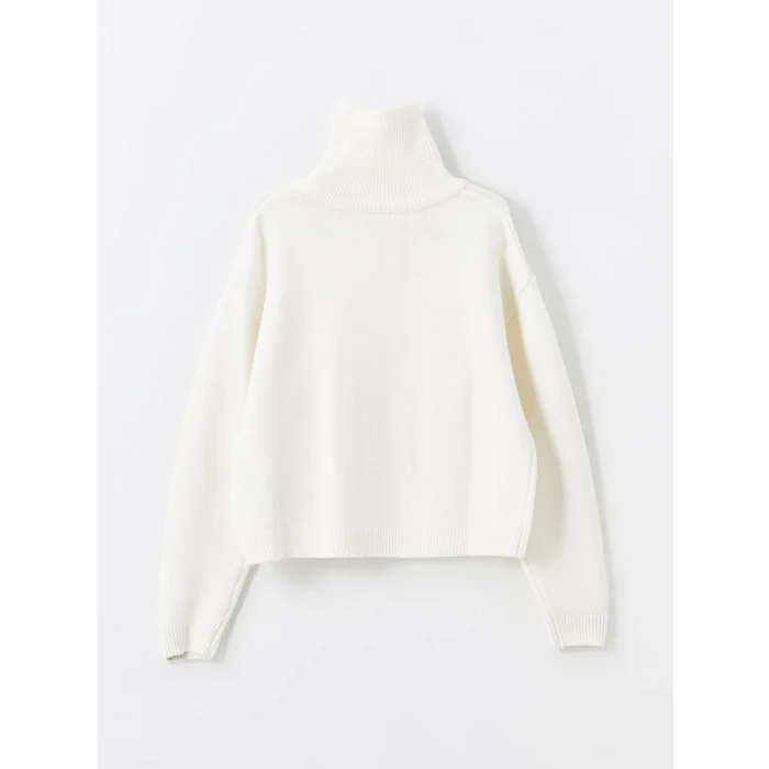 LCW Kids EKRU Polo Yaka Kız Çocuk Triko Hırka