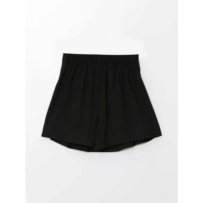 LCW Kids SİYAH Beli Lastikli Pileli Kız Çocuk Şort Etek