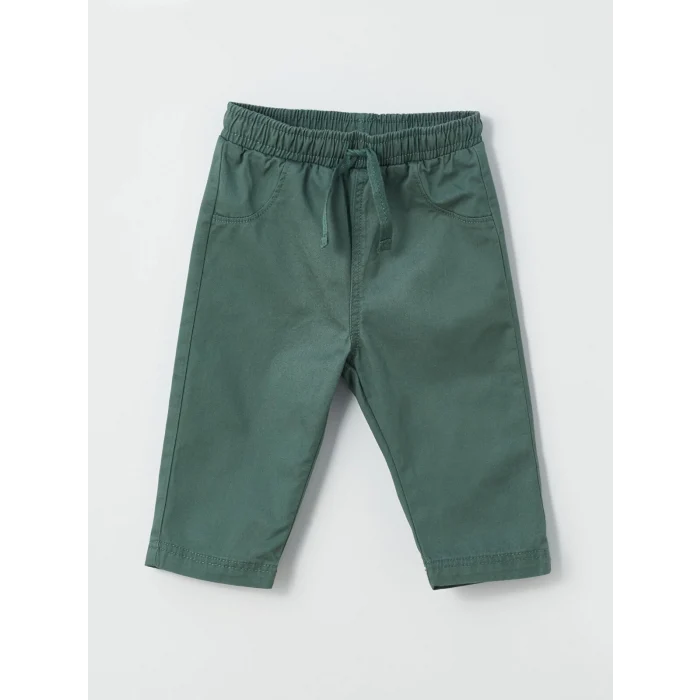 LCW baby EKRU Baskılı Uzun Kollu Erkek Bebek Gömlek ve Pantolon 2li Takım