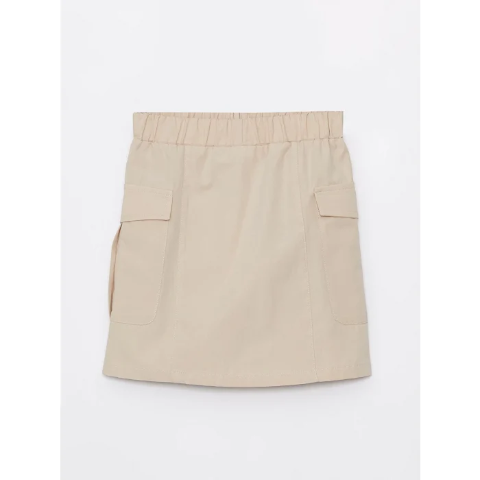 LCW Kids BEJ Beli Lastikli Kız Çocuk Kargo Etek