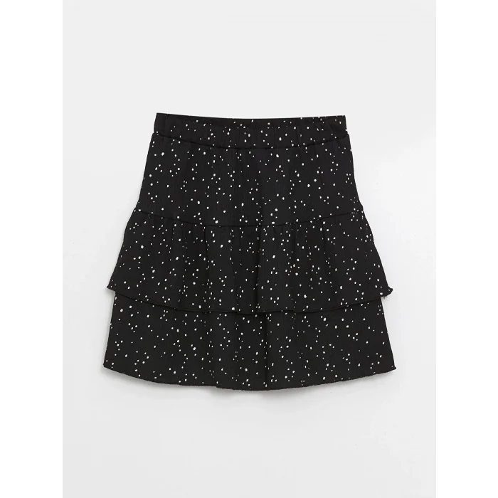 LCW Kids SİYAH Beli Lastikli Kız Çocuk Etek