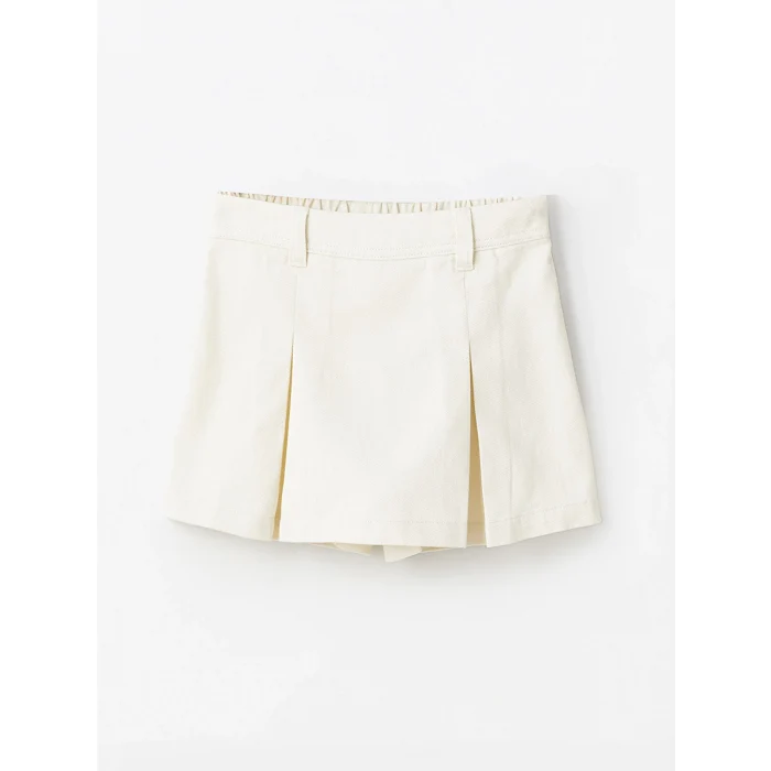 LCW Kids EKRU Beli Lastikli Kız Çocuk Şort Etek