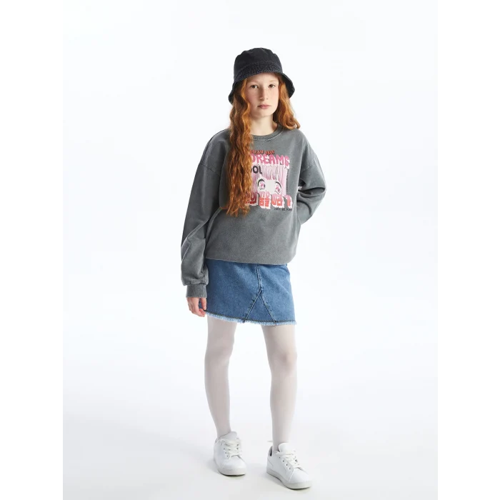 LCW Kids MAVİ Kız Çocuk Jean Etek