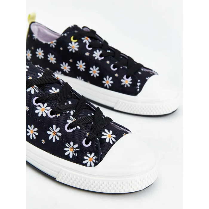 LCW STEPS SİYAH Bağcıklı Baskılı Kız Çocuk Spor Ayakkabı